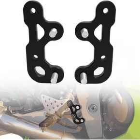 Xitomer Adjustable(Lower/Upper) Riser Plates Rearsets Compatible with NINJA ZX6R 1998-2002 / ZZR600 2005-2008/ZX9R 1998-2003, 6063-T6 Black Anodized Rider Footpeg Bracket Relocation Kit