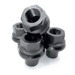 10 Pack - Two-Piece 19mm Sleeve Flange Wheel Lug Nuts, M22x1.5 Hex:33mm Black for Heavy Duty Truck Semi Truck Fit Steel Dual Wheels with Hub Piloted Seat for 26mm Bolt Hole Size by TYK Industries