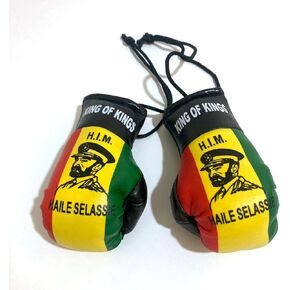 Lion of Judah Boxing Gloves Car Rearview Mirror Hanging Accessory – Afrocentric Car Decor for Cultural Pride | Mini Boxing Gloves for Cars