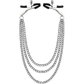 Nipple Clips Adjustable Pressure Body Chains Necklace Nipple Clamp Stainless Steel Ring Non Piercing Body Jewelry for Women