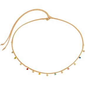 Dainty Multilayered Body Chains Gold Silver Boho Layered Beach Waist Chain CZ Adjustable Bikini Belly Chain Jewelry Accessories for Women Sexy Summer Birthday Gift Friendship