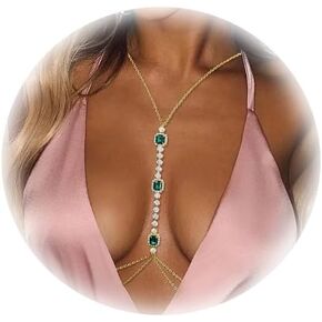 Crystal Body Chain for Women,Layering Waist Body Chain,Rhinestone Chest Body Jewelry,Festival Body Chain,Summer Harness Body Chain,Costume Body Chain