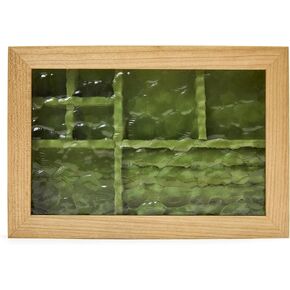 صندوق المجوهرات الخشبية Pandapark مع غطاء زجاجي ، علبة عرض تخزين متعددة الأجزاء ، Walnut Brown (Green Cherry)
