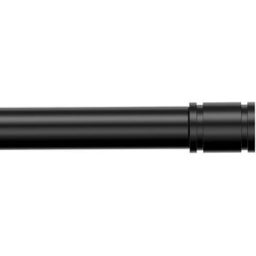 Curtain Rods For Windows 16 to 144 Inches Long Heavy Duty Single Curtain Rods For, 1 Inch Diameter Curtain Rods，Matte Black Aluminum Head Decorative Drapery Rods
