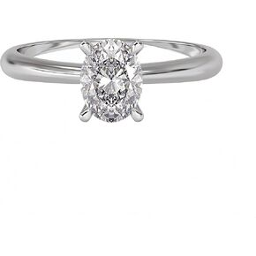 LUSHE Moissanite Engagement Rings for Women Oval Cut D Color VVS1 Clarity 925 Sterling Silver with 18K White Gold Plated Moissanite Wedding Bands Promise Rings 1-2CT