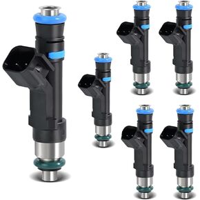 Fuel Injectors 0280158020 Set of 6 Compatible with Jeep Grand Cherokee 2005-2010,for Dodge Durango 2004 2005 2006 2007 2008 2009,for RAM 1500 2004-2012 V6 3.7L,Replace FJ474, 53032701AA