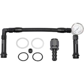 Braided AN6 Dual Feed Carb Fuel Line Double Pump for Holley 4150 Carburetor with Vacuum Pressure Gauge