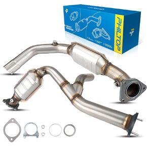 PHILTOP Catalytic Converter High Flow for Silverado 1500, Tahoe, Sierra 1500, Suburban 1500, Avalanche, Yukon, Yukon XL 1500 2007 2008 4.3L/4.8L/5.3L/6.0L, EPA Compliant 2 Packs