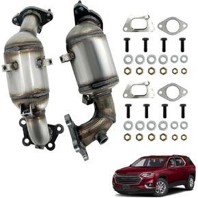 674-067 674-068 Front Rear Catalytic Converters Compatible with Chevy Traverse V6 3.6L Buic-k Enclave V6 3.6L 2018-2021 replace 644166 644167