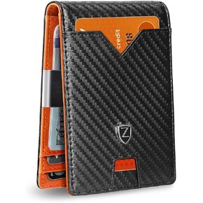 محافظ Zitahli للرجال نحيف RFID LEATHER BIFOLD مع صندوق هدايا