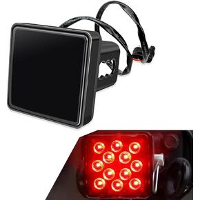 LED LED LED مقطورة Hitch Light ، 5 LED LED Super Brake Brake Lights ، غطاء مقطورة مقاوم للماء 12 فولت ، أغطية مقطورة متعددة الوظائف Universal Fit 2 "، للمقطورات (أسود)