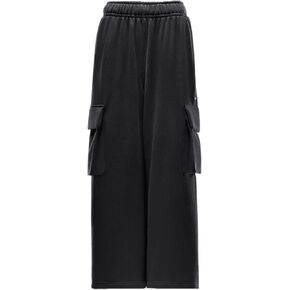 Nike Sportswear Women's Low-Rise Oversized French Terry Open-Hem Pants (FV7512-010, Black/Sail)