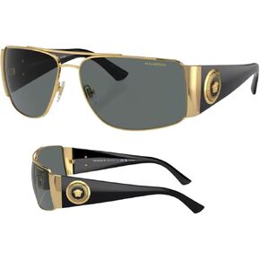 Versace VE2163 Rectangle Sunglasses for Men – Metal Frame with Temples, eShades Eyewear Kit Included