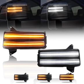LED Sequential Side Mirror Marker Lights for 2020-2023 Chevy Silverado GMC Sierra 2500 3500, [Visibility & Safety] with Silverado Smoked Lens Amber LED Side Mirror Turn Signal Lights, 2 PCS