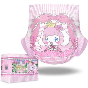 Littleforbig Adjustable Hook-and-Loop Fastener Closure Adult Printed Cloth Back Diaper 10 Pieces - Little Beauty (Large 36"-48")