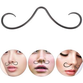 14G شارب الحاجز حلقة 316L الصلب أنف حلقات الابتسامات ثقب المجوهرات أنف طوق خاتم الحاجز الأنف للنساء الرجال