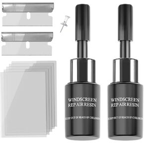 Windshield Crack Repair Kit, 2 Bottles Nano Glass Crack Repair Liquid Quick Windshield Repair for Chips and Cracks-deep Dark