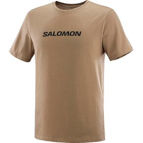 Salomon Men's Logo Performance Sportswear Short Sleeve T-Shirt, Shitake, M