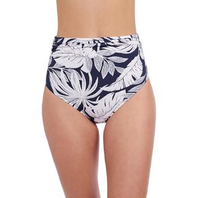 Profile by Gottex Malaya Women’s Tropical Print Shirred High Waist Bikini Bathing Bottom with Front and Back Tummy Control