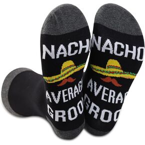 BDPWSS مضحك العريس الجوارب الزفاف يوم العريس هدية Nacho العريس العريس الجوارب الحفلات (جوارب العريس ناتشو)