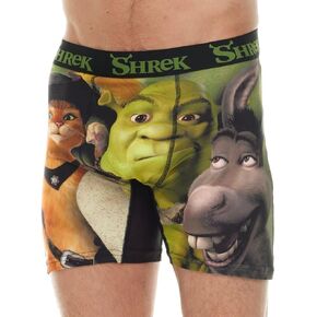 ملخصات الملاكمة للرجال Shrek - لا ذبابة ، خياطة مضادة للتسجيل ، وتصطف على شكل الراحة/القطن.