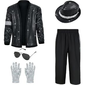 Boys 70s jacket Disco Outfits Pop King costume for kids Dance Star Set