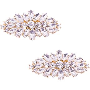 Ruihfas Fashion Decorative Silver/Gold Tone Crystal Rhinestone Shoes Clutch Dress Hat Shoe Clips 2 Pcs