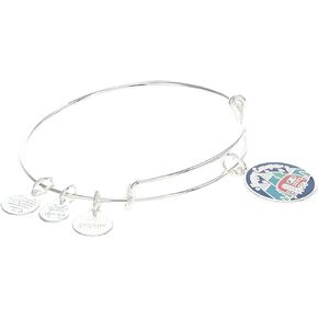 Alex and Ani A21EBWND2SS,Happy Camper Expandable Bangle Bracelet,Shiny Silver,Blue, Bracelets