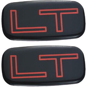 2 Pcs LT Nameplate Emblem Badge Replacement for 99-07 Chevrolet Silverado Suburban Tahoe Chevy GM (Gold/Black)