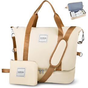 WOOMADA Weekender Bag for Women, Travel Duffel Bags with Shoe Compartment & Wet Pocket, Personal Item Bag for Airlines