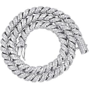 ICEDIAMOND 10MM مطلي بالذهب Creative Retro Helix Cables Necklace سلسلة سلسلة ، Iced Out Bling CZ Diamond Hip Hop Charm Jewelry for Men in Kuwait