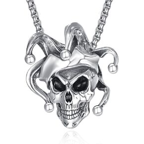 Skull Necklaces for Men, 925 Sterling Silver Mens Pendant Necklace, Cool Gothic Skull Jewelry Halloween Jewelry Gifts for Men Husband Him Father Son in Saudi Arabia