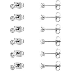 MDFUN 6 أزواج أقراط مسمار مجموعات 3-8MM 18K الذهب مطلي 5 أ+ أقراط الزركونيا المكعبات هي hypoallergenic cz 6 مجوهرات الشقوق للنساء