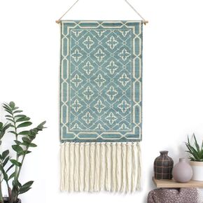 Dremisland Macrame Worged Wall Hanging Tapestry- Boho Chic Bohemian Home Decor Decore الهندسة الفنية ديكور Booho- زخرفة باب غرفة النوم الشقة ، 17.7 "W x 32" L (Sendia-Black) in Saudi Arabia