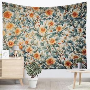 Funny Aesthetic Large Colorful Abstract Tapestry Wall Hanging for Bedroom College Classroom Dorm Living Room Party Elevate Home Decor Weed Nature Green Floral Flower Plant Kids(59.00'' × 51.00'')