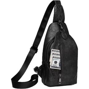 Cross Body Bags for Women Small Sling Purse PU Leather Chest Purse Trendy Anti Theft Fanny Pack for Travel Daypack