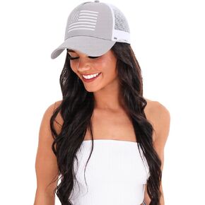 Awaytr American Flag Trucker Hat للرجال نساء قابلة للتعديل Snapback Mesh Baseball Cap Design Nation