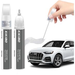 KIKIMO for Audi Touch Up Paint(Mythos Black Metallic(LY9T/0E)), Car Paint Repair Kit for Audi, 2 In 1 Scratches Repair with Pen Tip and Brush, Color-Matched for Quick & Easy Fix