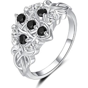 925 Sterling Silver Witches Knot Ring for Women Witchcraft Amulet Witch Ring Geometric Nudo de Bruja Anillo Celtic Knot Ring Vintage Jewelry Birthday Gifts