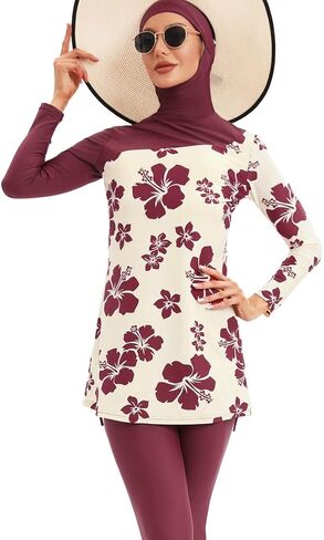 Burkini Swimsuits النساء المتواضعات المسلمة للسباحة الإسلامية طويلة الأكمام الطويلة الغلاف الكامل حجاب حجاب الاستحمام in Kuwait
