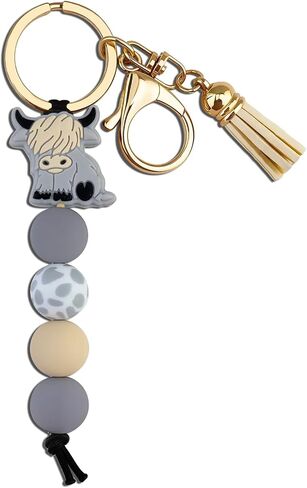 Highland Cow Decor Highland Cows Lover Gifts Bag Charm Jewelry with Tassel Mini Animal Car Key Chain Women Men in Saudi Arabia