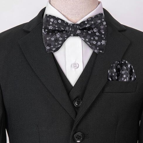 Alizeal Mens Pre-tied Floral Bow Tie Wedding Party Luxury Pocket Square Set in Saudi Arabia