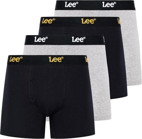 Lee Mens Intondwear 4 Pack Boxers for Men Cotton Stretch Boxer Binds in Kuwait
