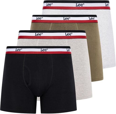 Lee Mens Intondwear 4 Pack Boxers for Men Cotton Stretch Boxer Binds in Kuwait