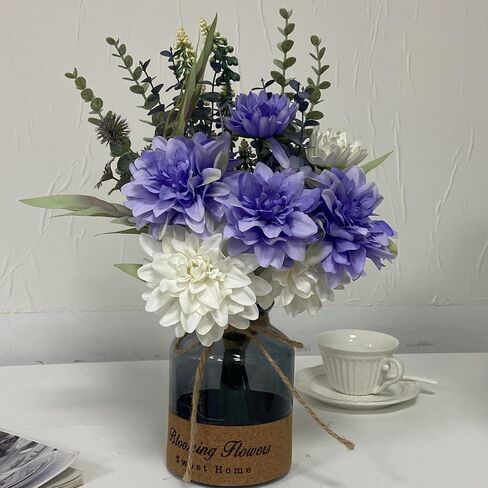 Leftover Fake Flowers in Vase,Artificial Flowers in Vase,Table Centerpieces for Dining Room,Flower Centerpieces for Tables,Faux Flowers in Vase,Kitchen Table Decor,Coffee Table Decor… in Saudi Arabia