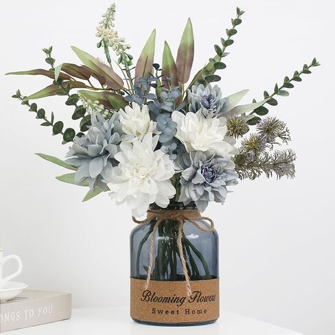 Leftover Fake Flowers in Vase,Artificial Flowers in Vase,Table Centerpieces for Dining Room,Flower Centerpieces for Tables,Faux Flowers in Vase,Kitchen Table Decor,Coffee Table Decor… in Saudi Arabia