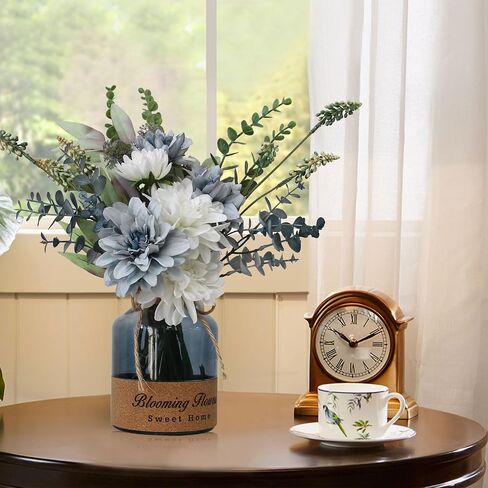 Leftover Fake Flowers in Vase,Artificial Flowers in Vase,Table Centerpieces for Dining Room,Flower Centerpieces for Tables,Faux Flowers in Vase,Kitchen Table Decor,Coffee Table Decor… in Saudi Arabia