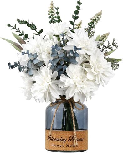 Leftover Fake Flowers in Vase,Artificial Flowers in Vase,Table Centerpieces for Dining Room,Flower Centerpieces for Tables,Faux Flowers in Vase,Kitchen Table Decor,Coffee Table Decor… in Saudi Arabia