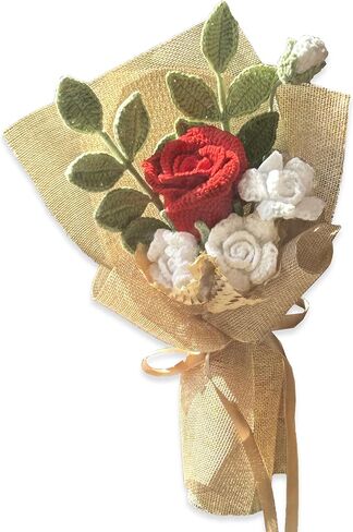 هدايا التخرج باقة زهور عباد الشمس الكروشيه مع بطاقات المعايدة مصنوعة يدويًا الزهور الاصطناعية ديكور المنزل in Kuwait