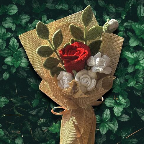 هدايا التخرج باقة زهور عباد الشمس الكروشيه مع بطاقات المعايدة مصنوعة يدويًا الزهور الاصطناعية ديكور المنزل in Kuwait